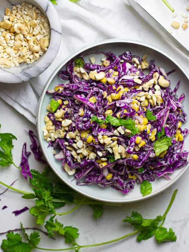 Red Cabbage Coleslaw with Peanut Butter Recipe