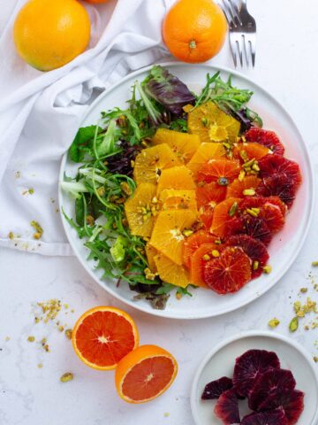 tricolor orange salad from top