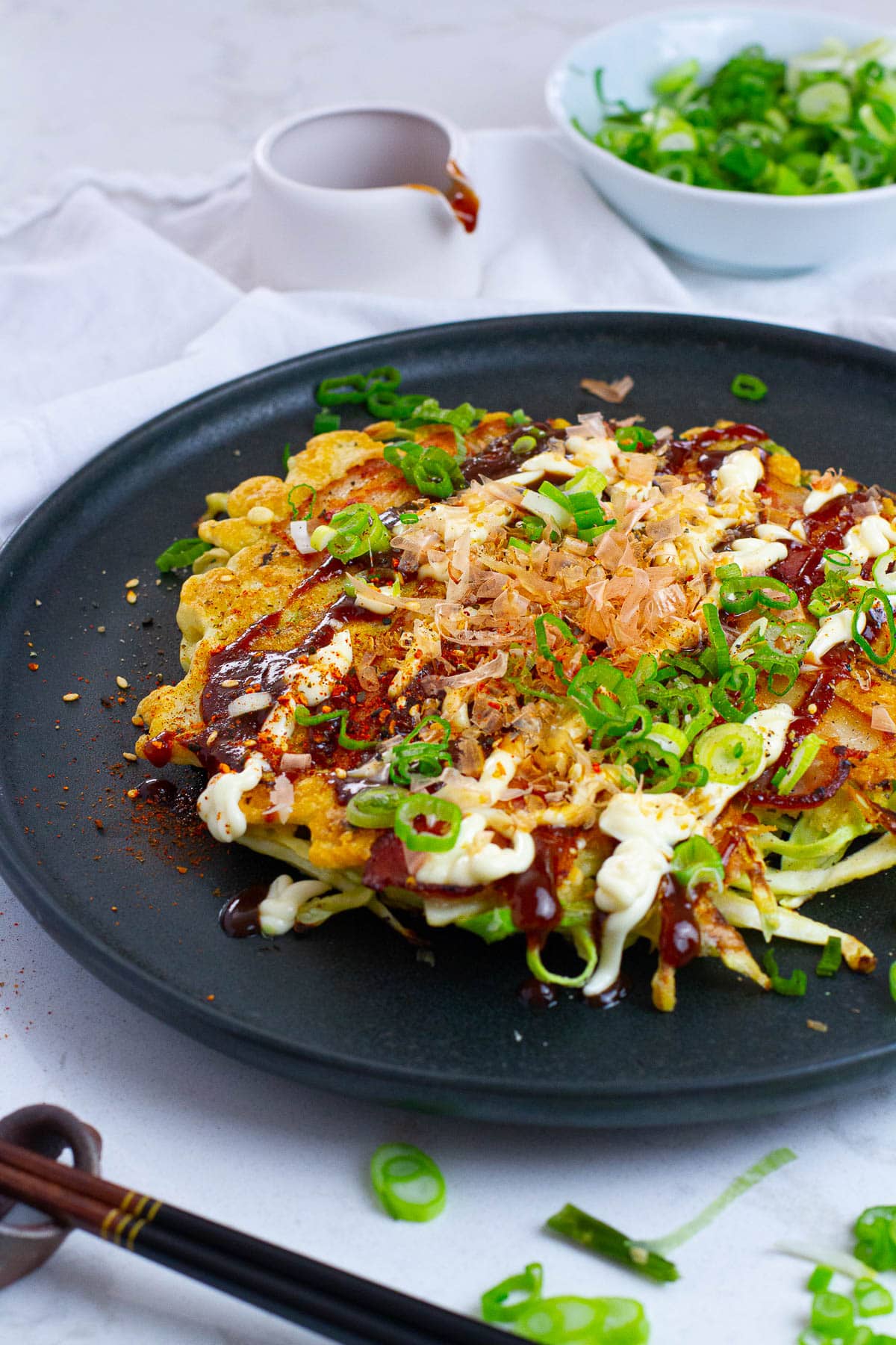 gluten free okonomiyaki from the side