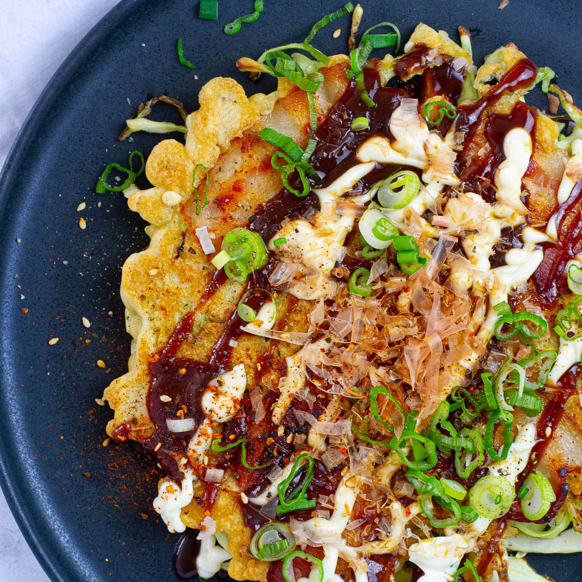 Gluten-free Okonomiyaki (Japanese Savory Pancakes), image size:1200x1200