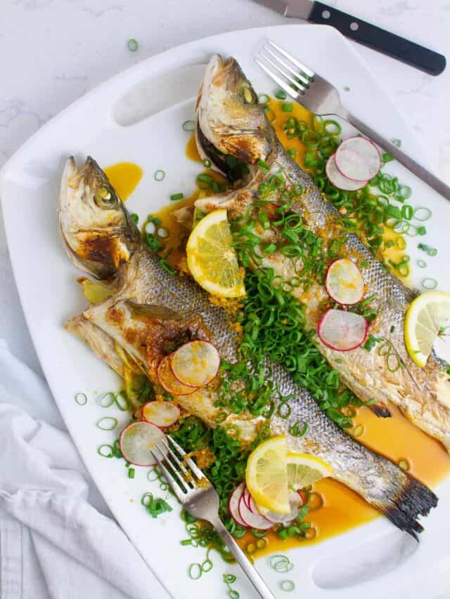 Roasted Branzino with Ginger Ponzu Sauce Recipe