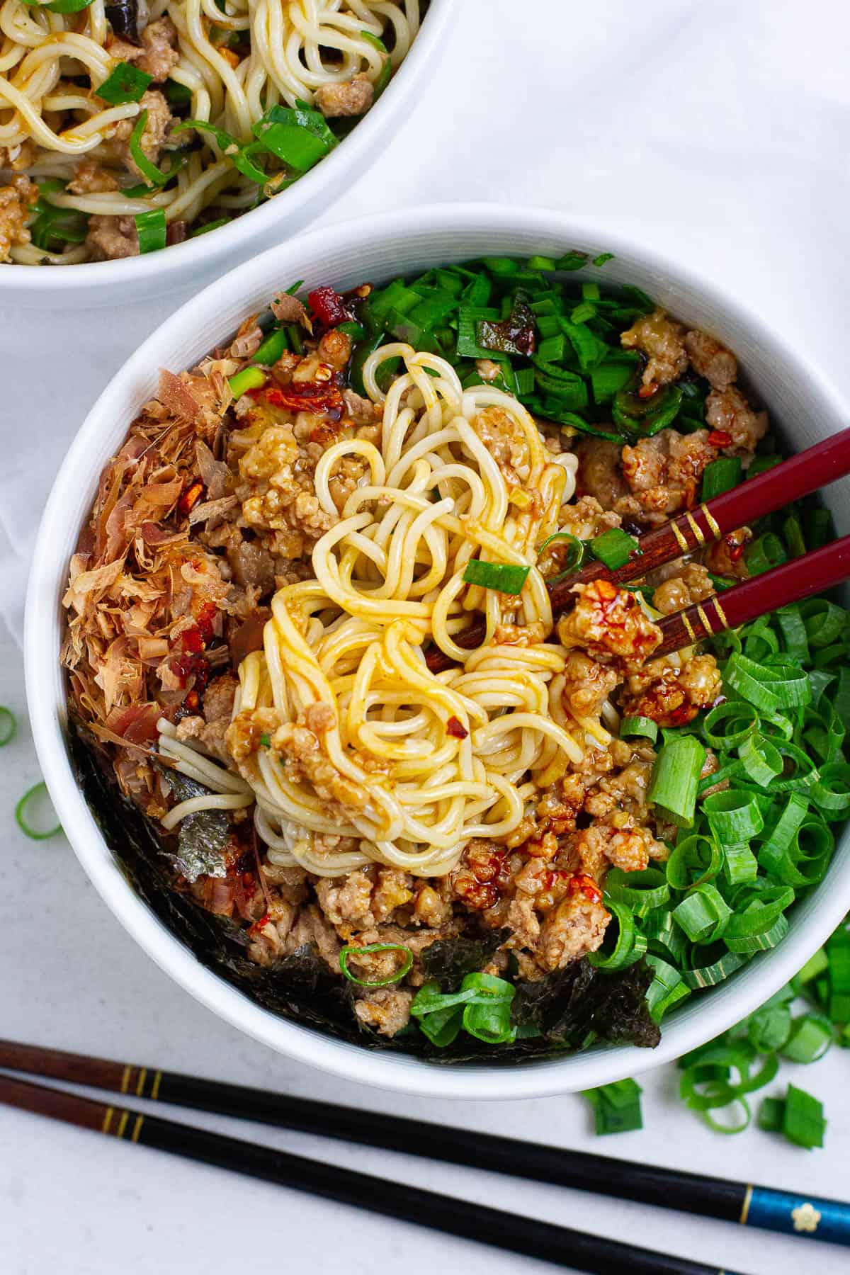 Mazesoba (Japanese brothless noodles)