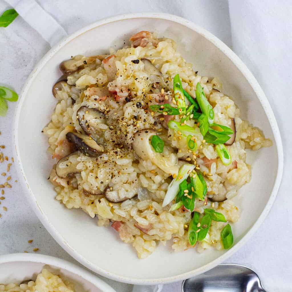 Bacon Mushroom Risotto - Plates by Nat