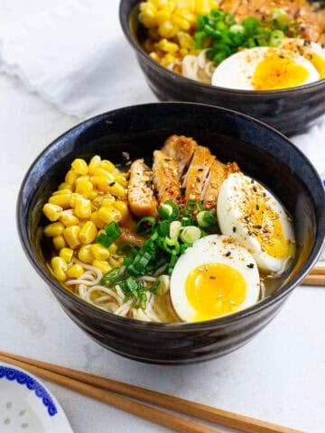 2 bowls of teriyaki chicken ramen.