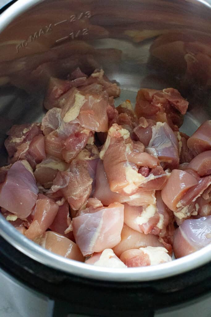 Chicken thighs in an Instant Pot.