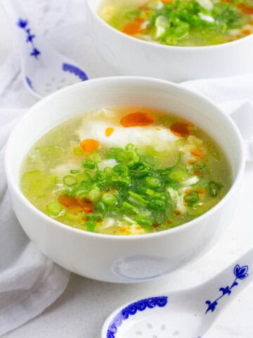 two bowls of cod egg soup.