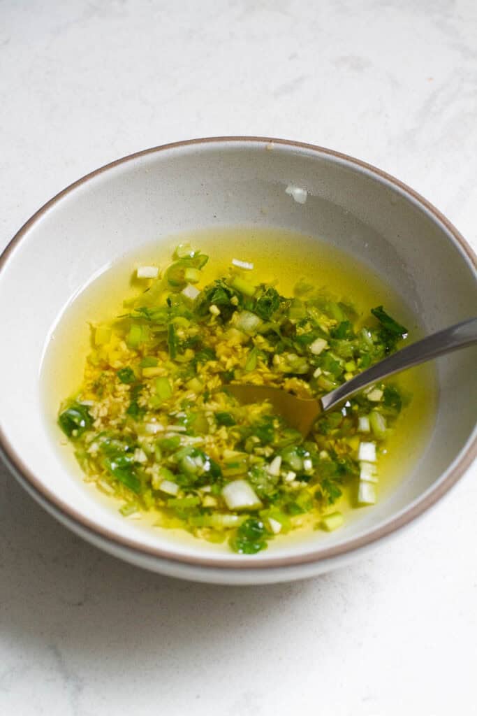 honey garlic marinade mix in a bowl 