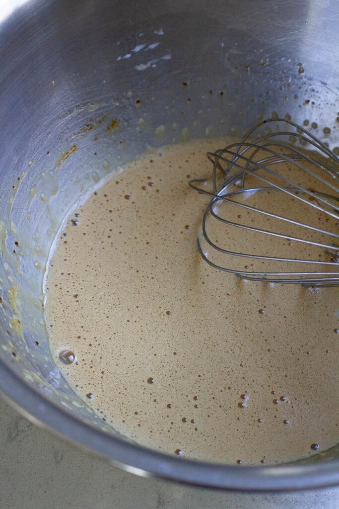 Batter for coffee chiffon cakes.