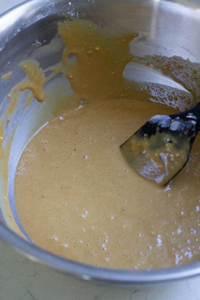 Batter for coffee chiffon cupcakes.