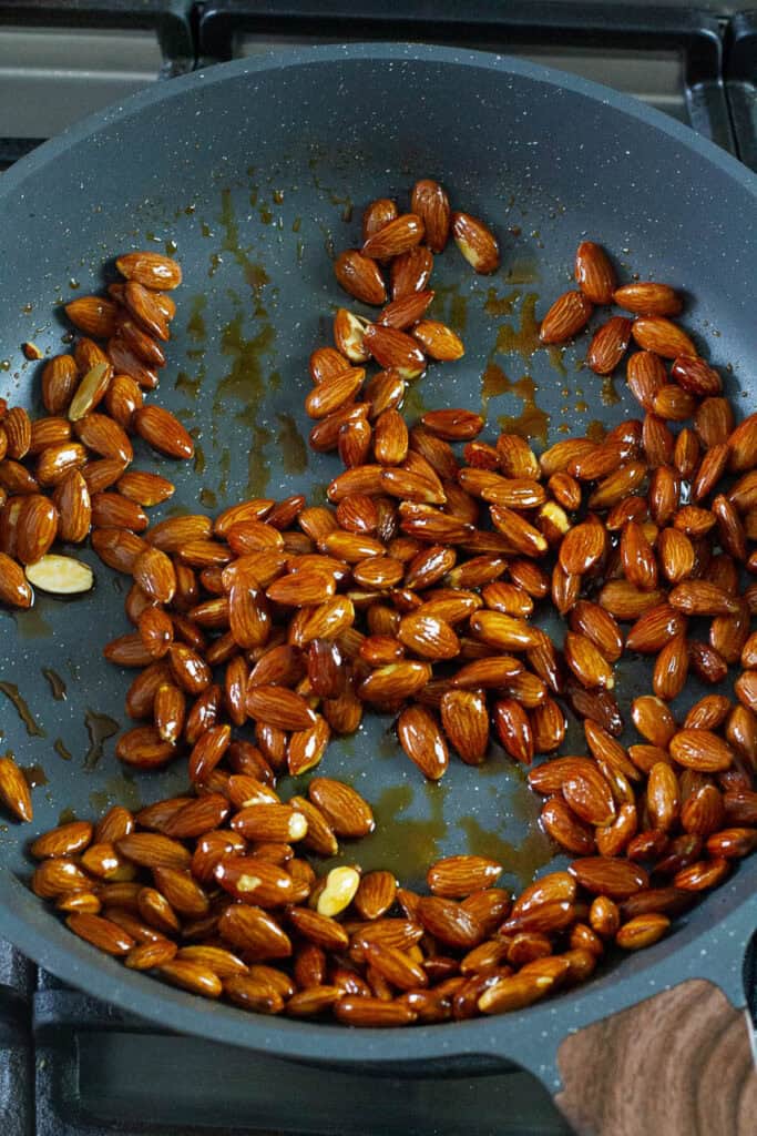 Tamari almonds with tamari maple glaze.