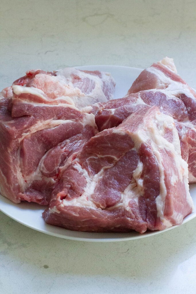 Pork butt on a plate.
