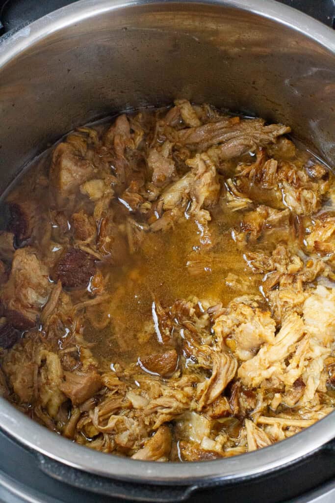 Asian pulled pork in an Instant Pot.